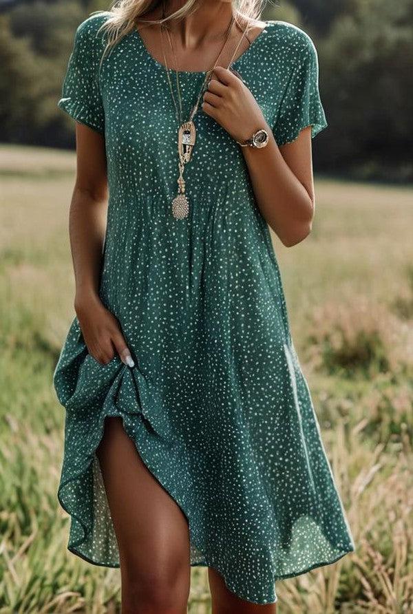 Schicke gepunktete Midi-Robe für Frauen