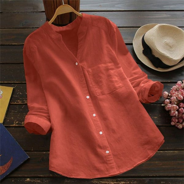 Bluse Damen Langarm Stehkragen