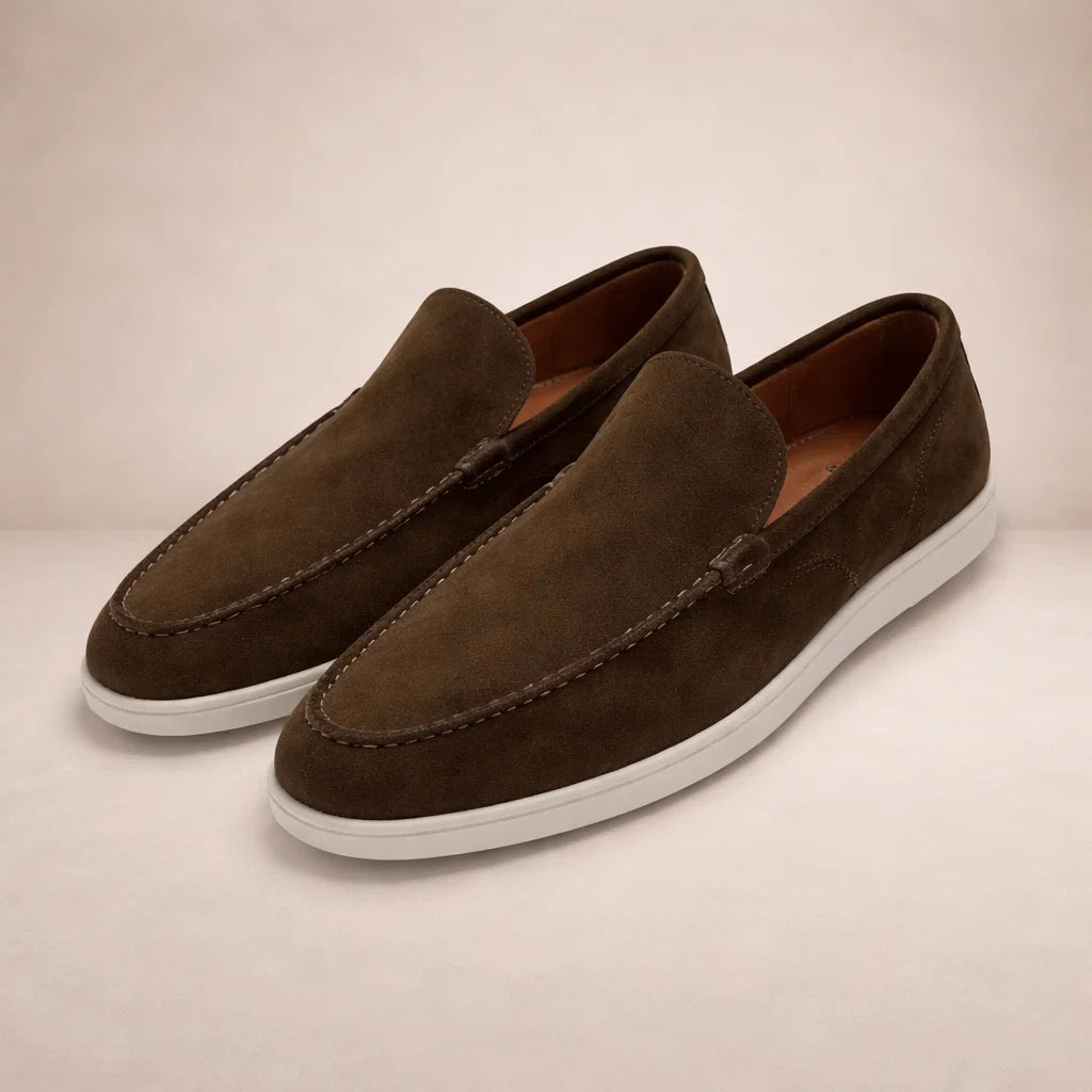 Lässige Slipper Herren Regular Fit Obermaterial aus Leder Schlupfschuh
