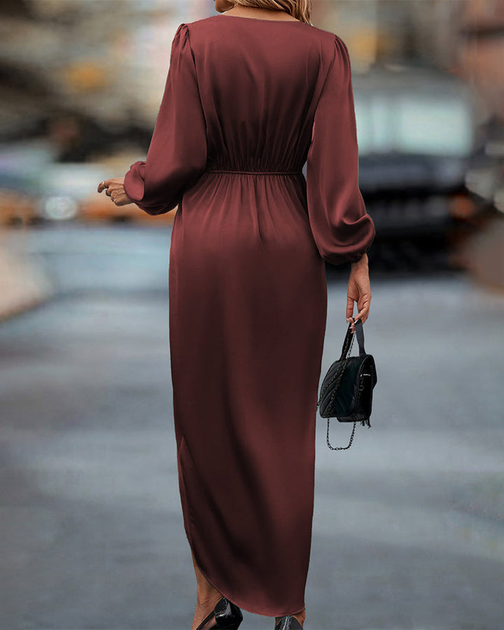 Kayla | Elegantes Midi-Kleid mit Ballonärmeln