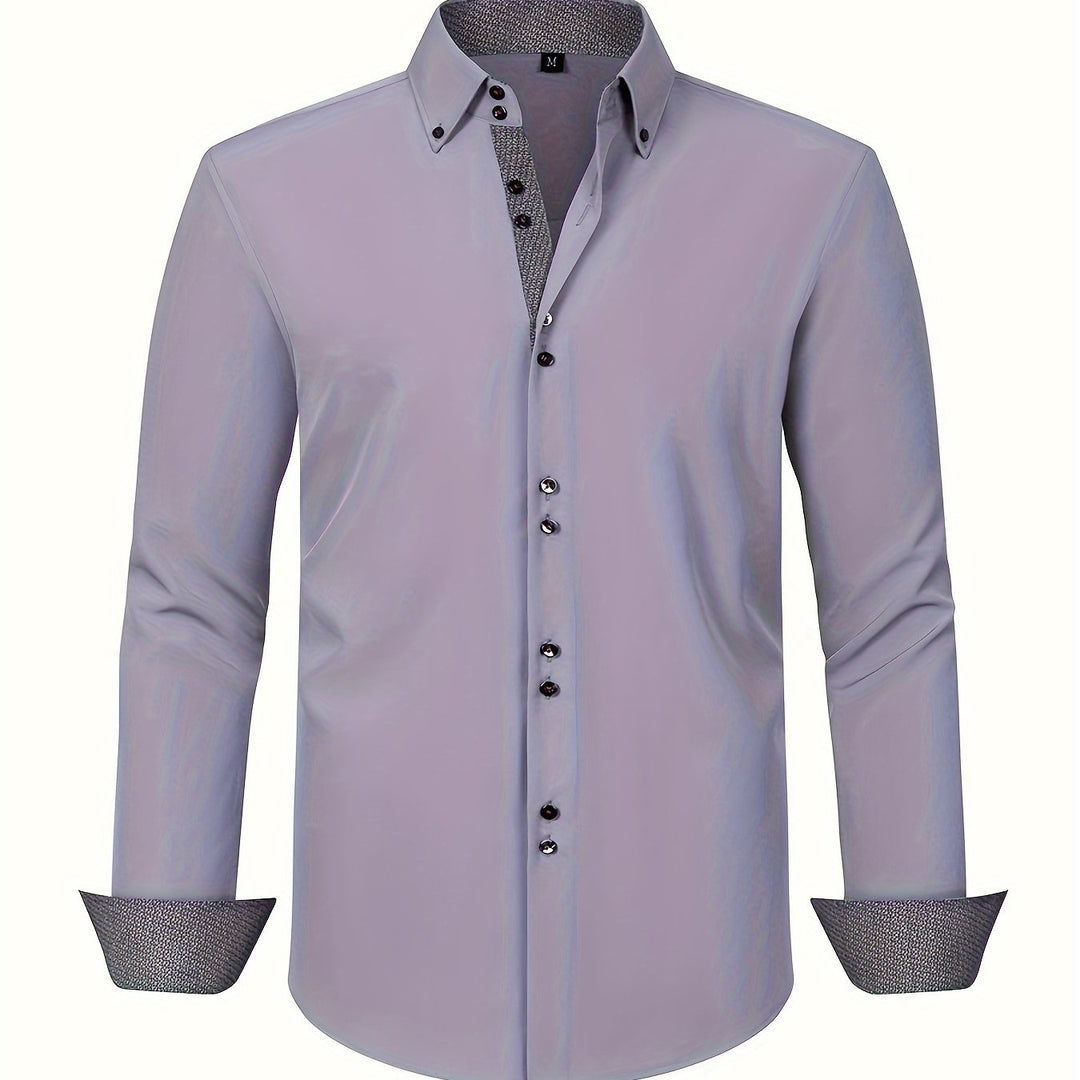 ALBERTO | ELEGANTE LEICHTE HEMD MIT KONTRASTDETAILS