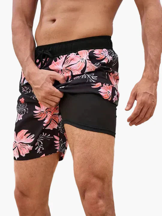 Herren-Badeshorts mit Kompressions- und schnell trocknendem Stoff