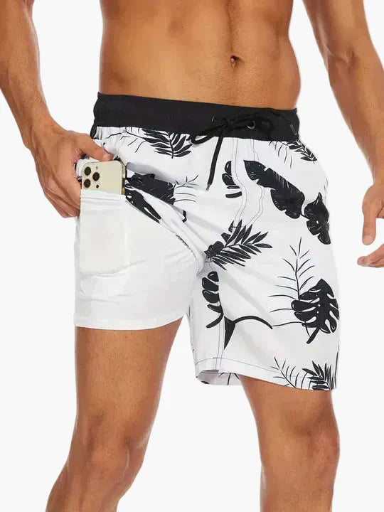 Herren-Badeshorts mit Kompressions- und schnell trocknendem Stoff