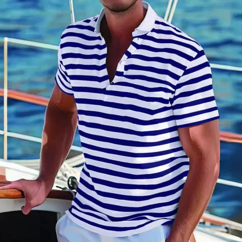 Retro gestreiftes Poloshirt für Männer
