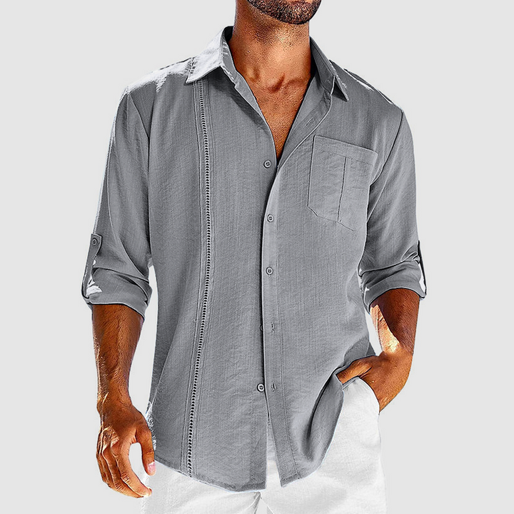 Raivo | Herren Langarm Leinen Overshirt