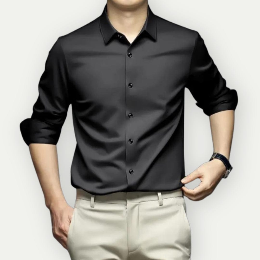 Bügel- und knitterfreie Herrenhemd im modernen Slim Fit