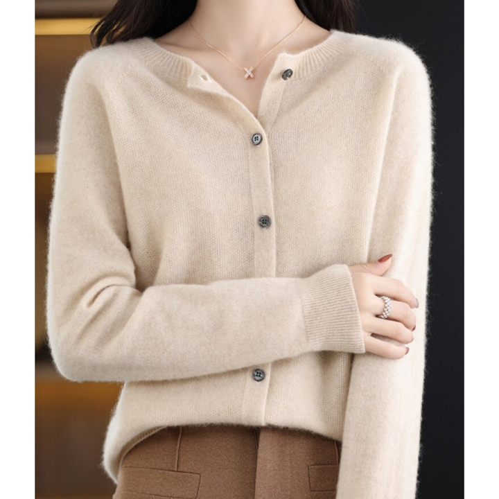 Kaschmir Cardigan Damen Offene Vorderseite Strickpullover