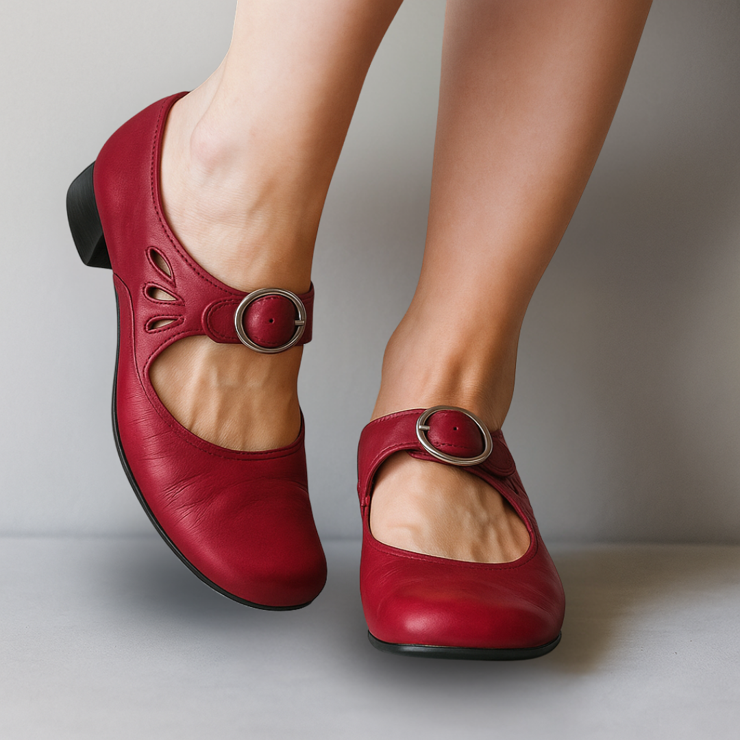 Els - Damen Orthopädische Ledersandalen mit Keilsohle
