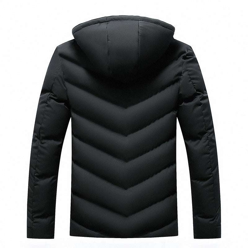 Gewatteerte Jacke für Herren mit Kapuze und Taschen