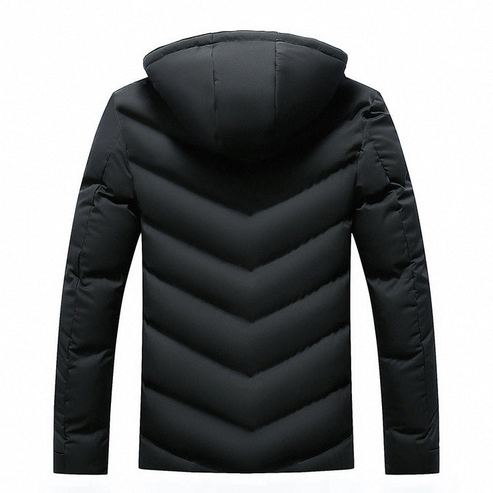 Gewatteerte Jacke für Herren mit Kapuze und Taschen