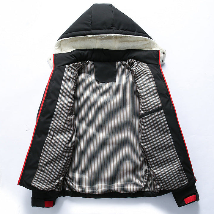 Gewatteerte Jacke für Herren mit Kapuze und Taschen