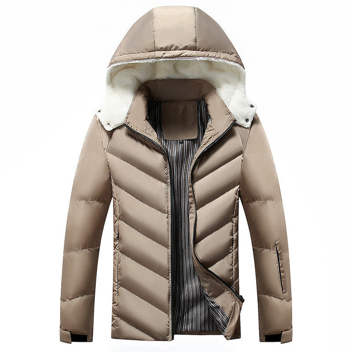 Gewatteerte Jacke für Herren mit Kapuze und Taschen