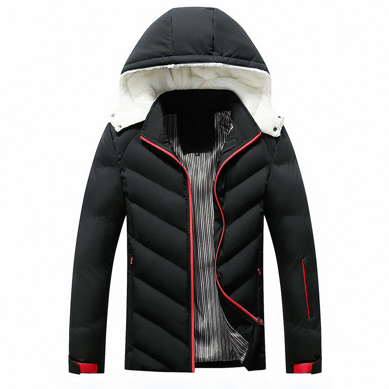 Gewatteerte Jacke für Herren mit Kapuze und Taschen