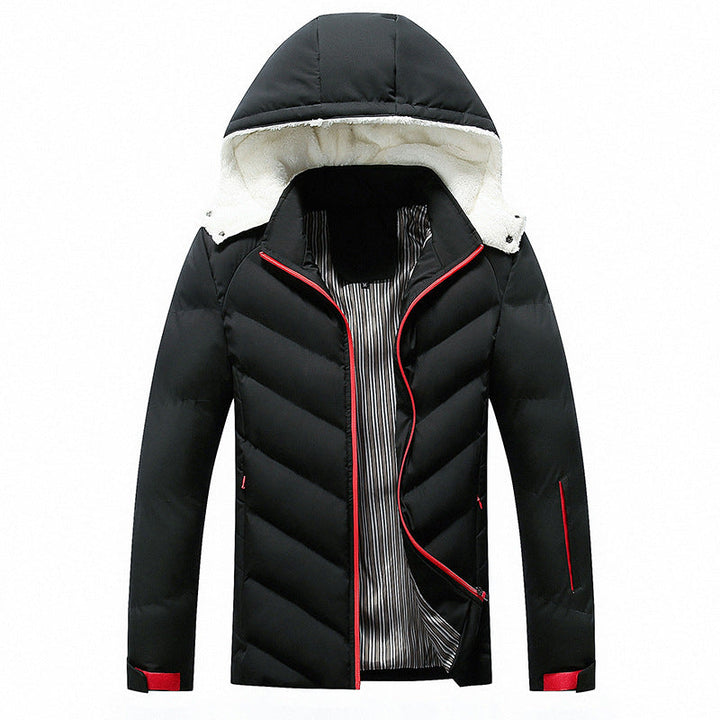 Gewatteerte Jacke für Herren mit Kapuze und Taschen