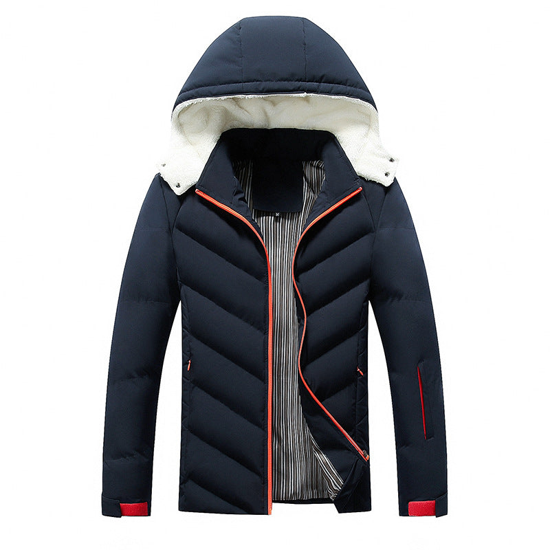 Gewatteerte Jacke für Herren mit Kapuze und Taschen