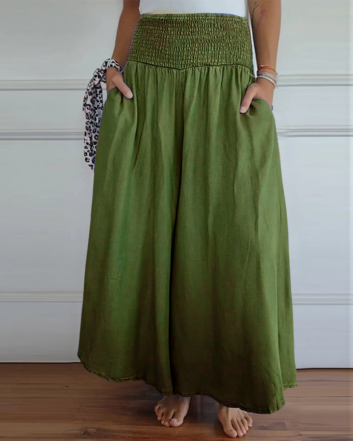 Damen Weite Hose Rock Eleganter Boho-Stil mit Hoher Taille und Weiten Beinen – Perfekt für Alltag und Urlaub