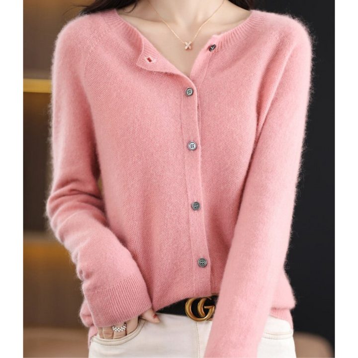 Kaschmir Cardigan Damen Offene Vorderseite Strickpullover