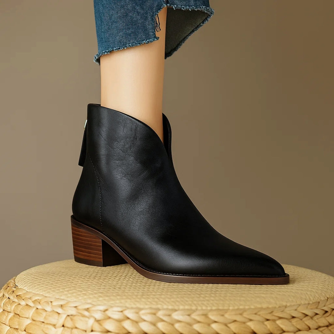 Christina - Damen Stiefeletten mit Niedrigem Blockabsatz