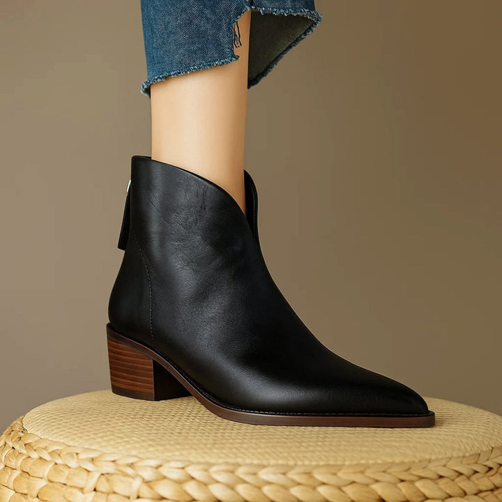 Christina - Damen Stiefeletten mit Niedrigem Blockabsatz