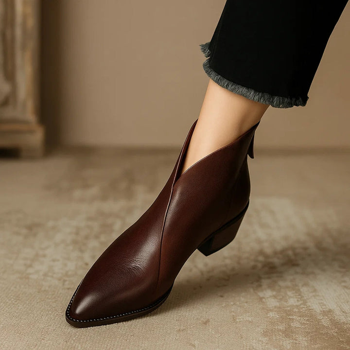 Christina - Damen Stiefeletten mit Niedrigem Blockabsatz