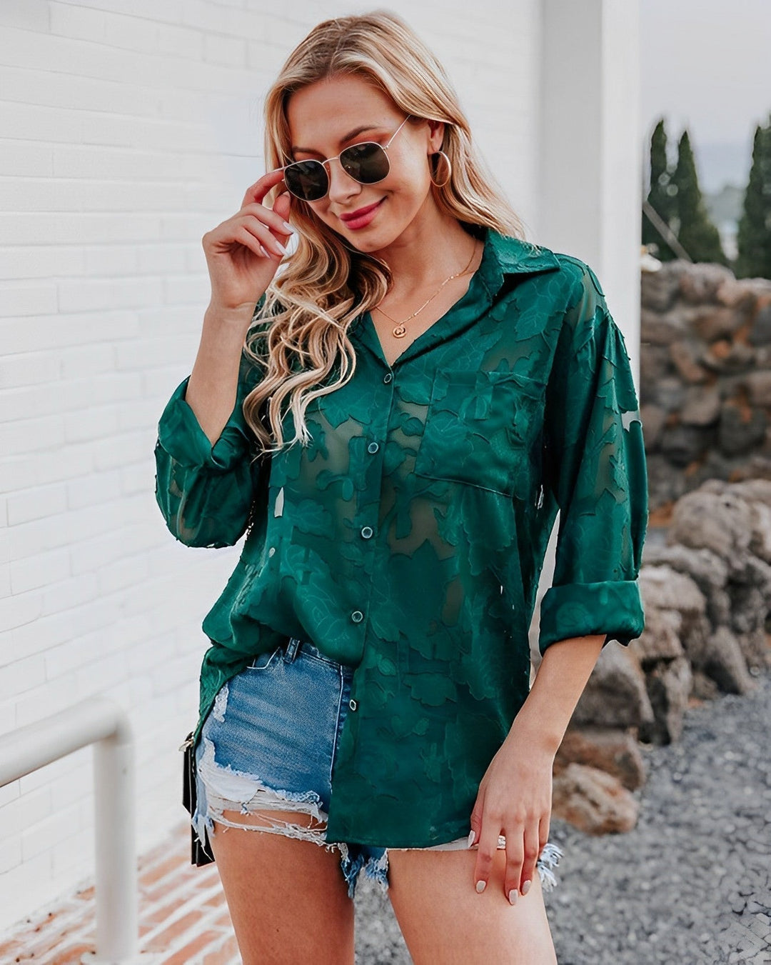 Modische Bluse für Frauen | Lange Ärmel