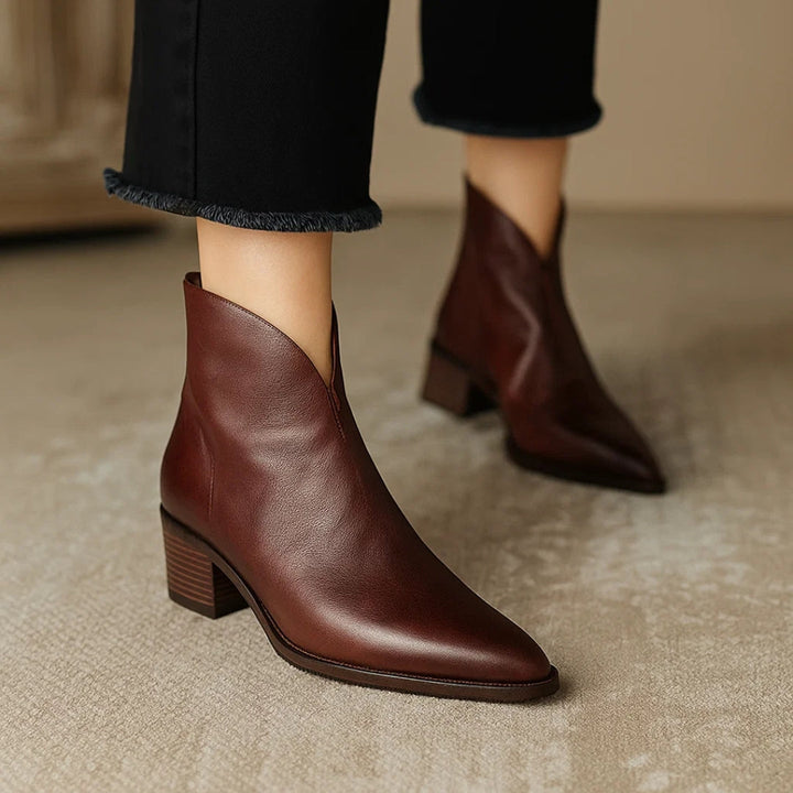Christina - Damen Stiefeletten mit Niedrigem Blockabsatz