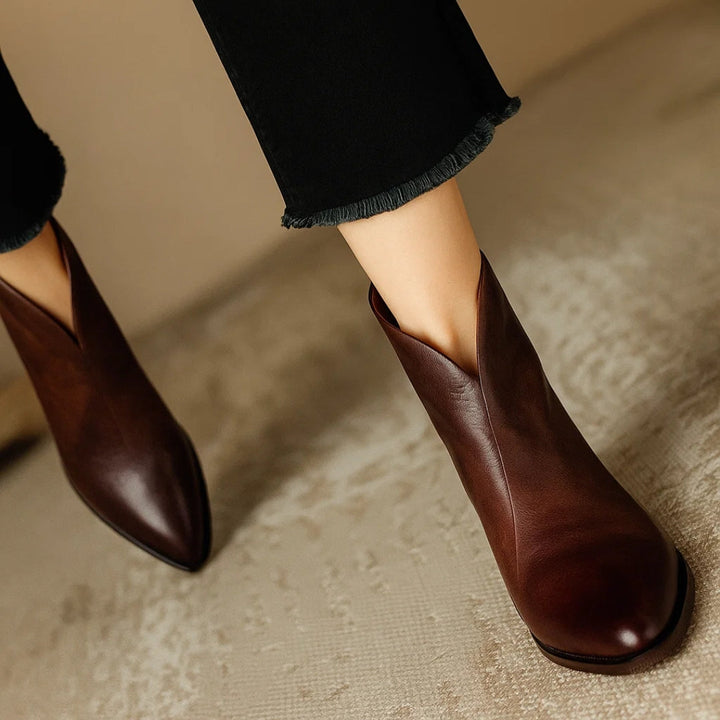 Christina - Damen Stiefeletten mit Niedrigem Blockabsatz