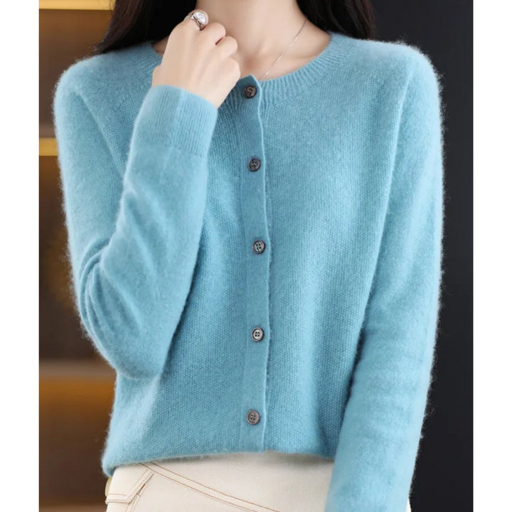 Kaschmir Cardigan Damen Offene Vorderseite Strickpullover