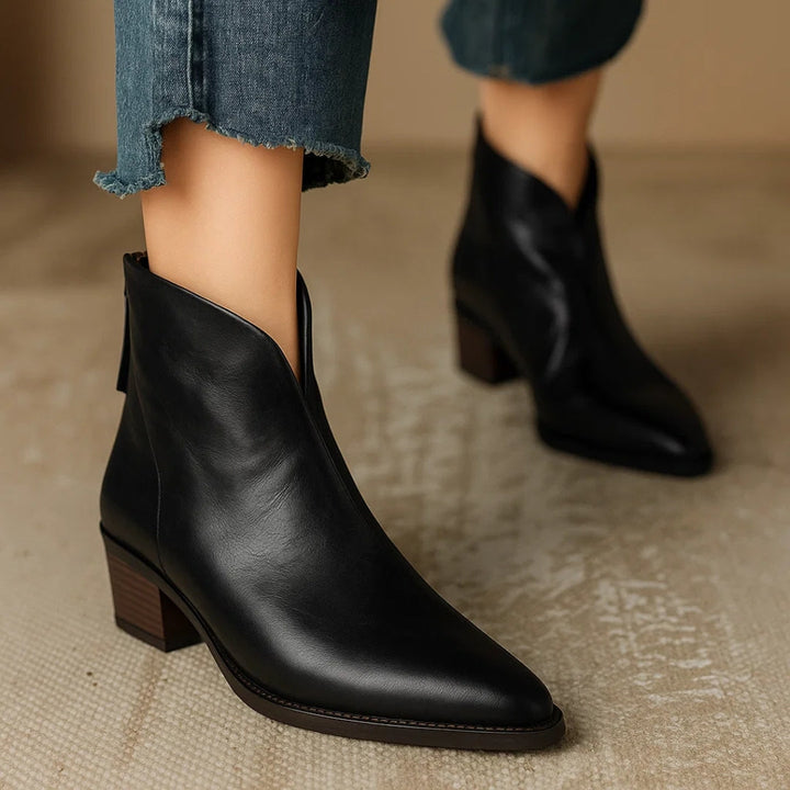 Christina - Damen Stiefeletten mit Niedrigem Blockabsatz