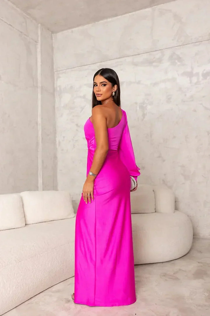 Isolde | Ein-Schulter Maxi Kleid mit Eleganter Spalte