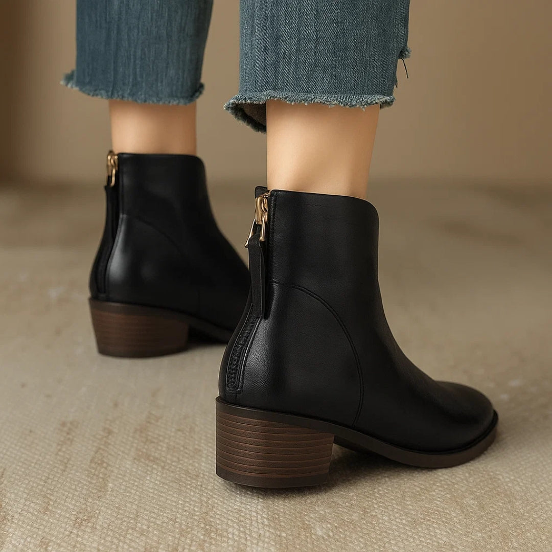 Christina - Damen Stiefeletten mit Niedrigem Blockabsatz