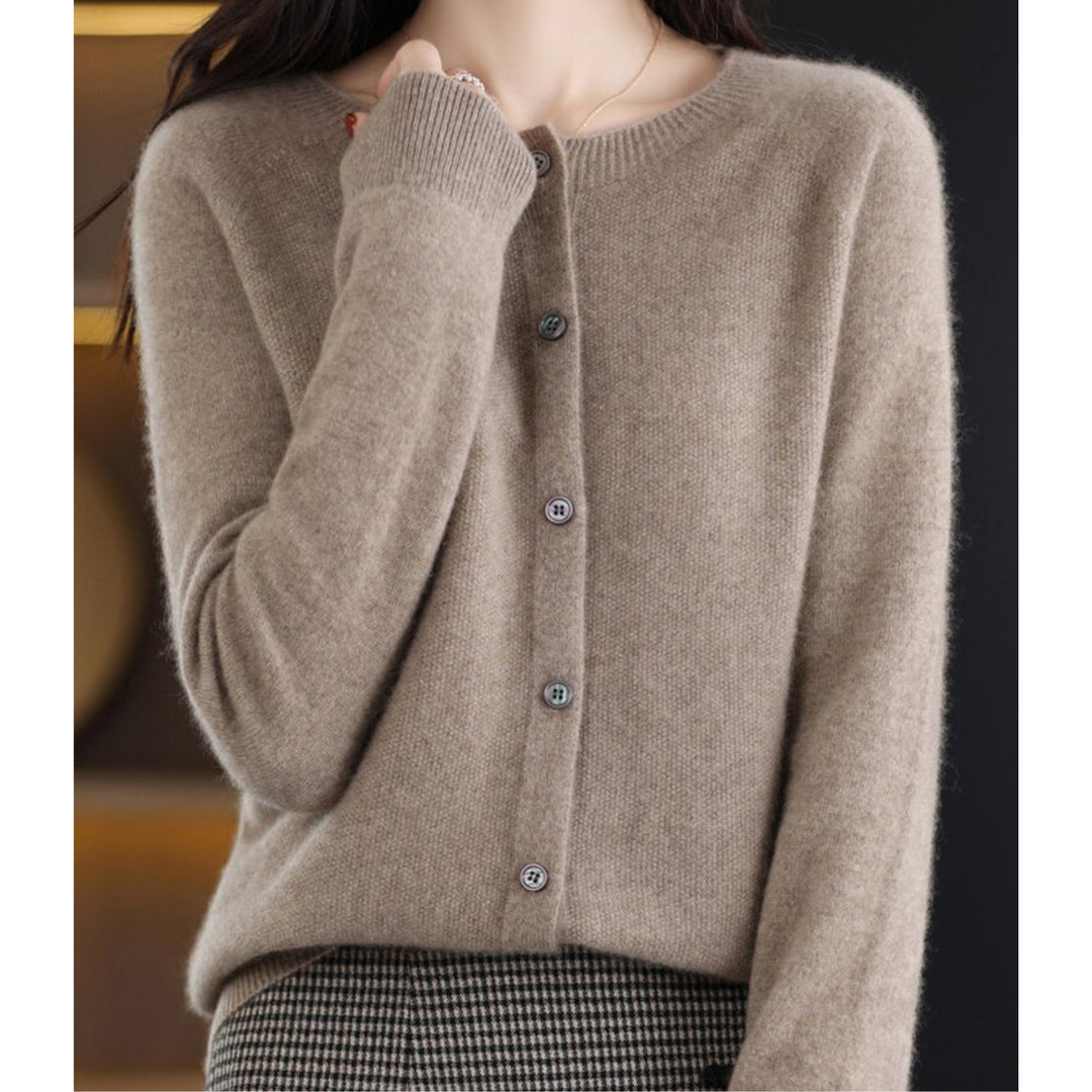 Kaschmir Cardigan Damen Offene Vorderseite Strickpullover