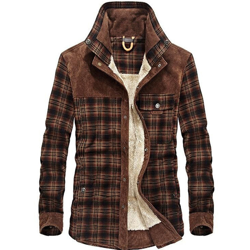 Karierte Overshirt für Herren mit Knöpfen und Taschen