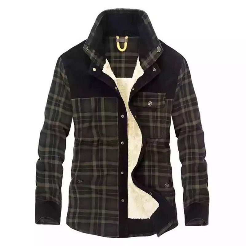 Karierte Overshirt für Herren mit Knöpfen und Taschen