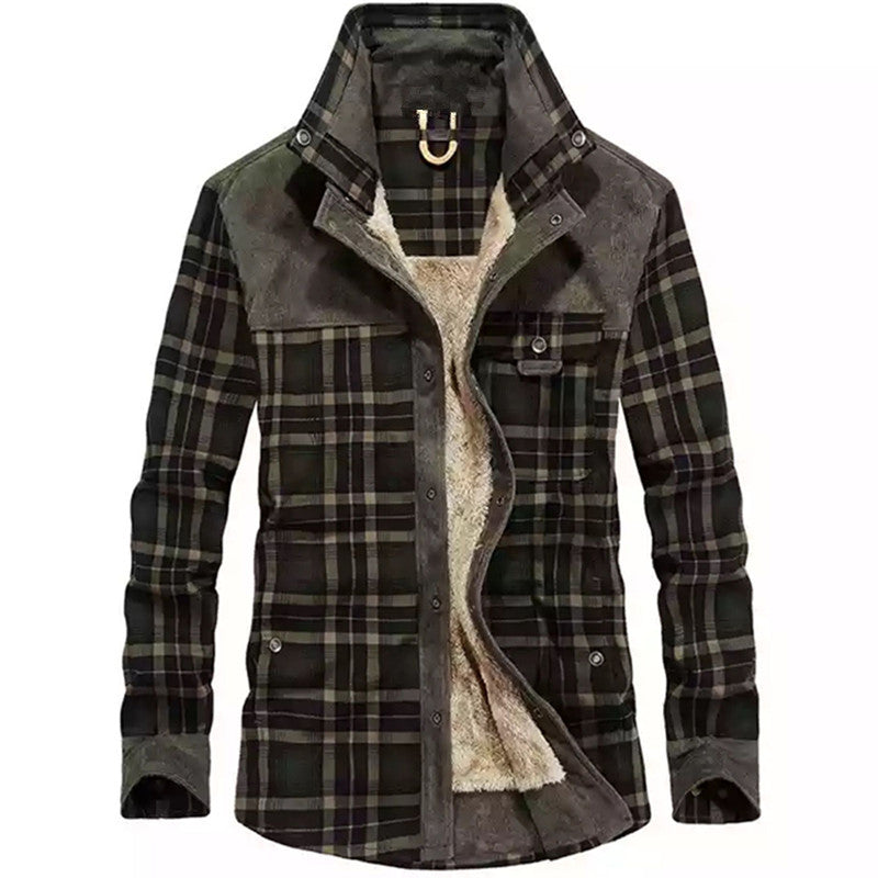 Karierte Overshirt für Herren mit Knöpfen und Taschen
