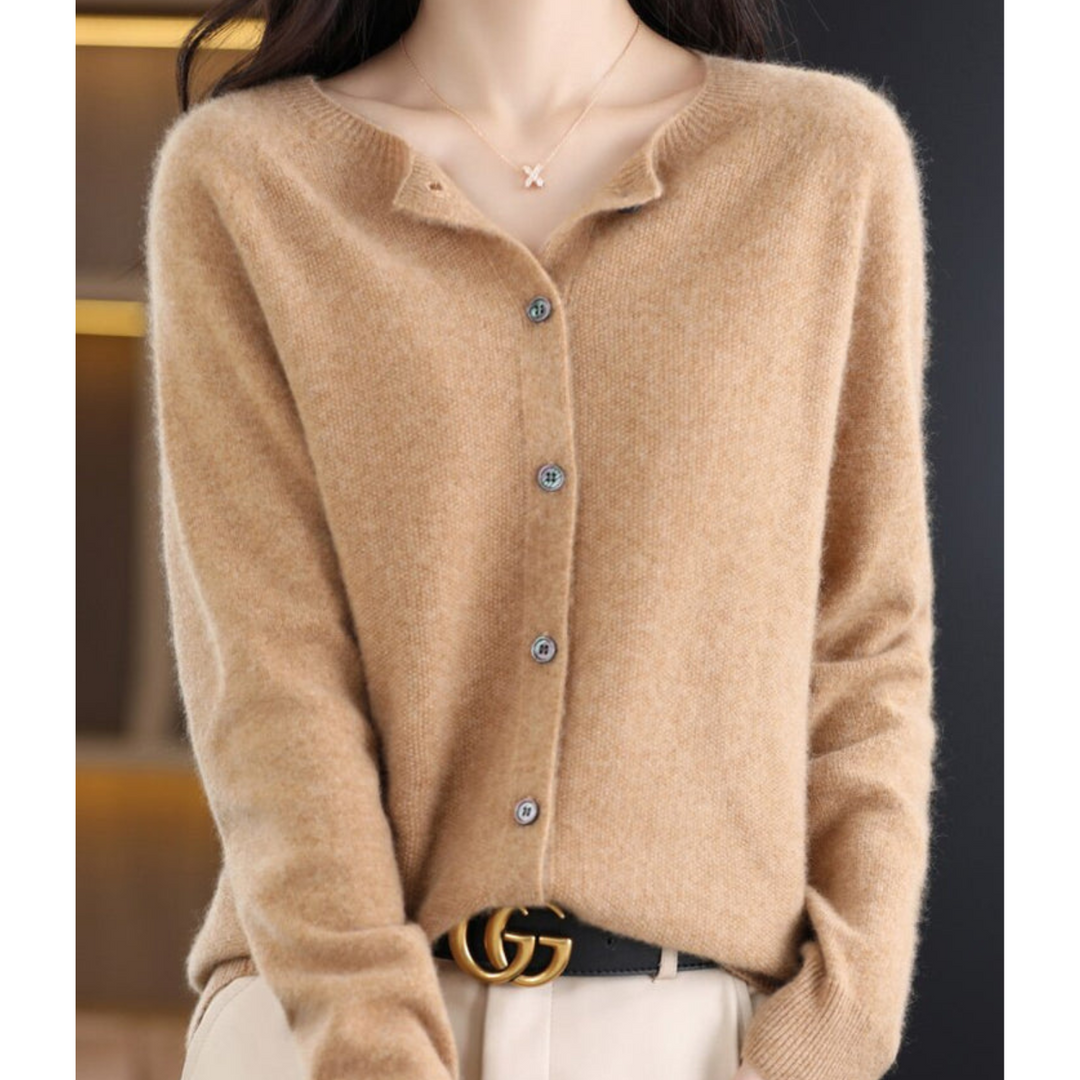 Kaschmir Cardigan Damen Offene Vorderseite Strickpullover