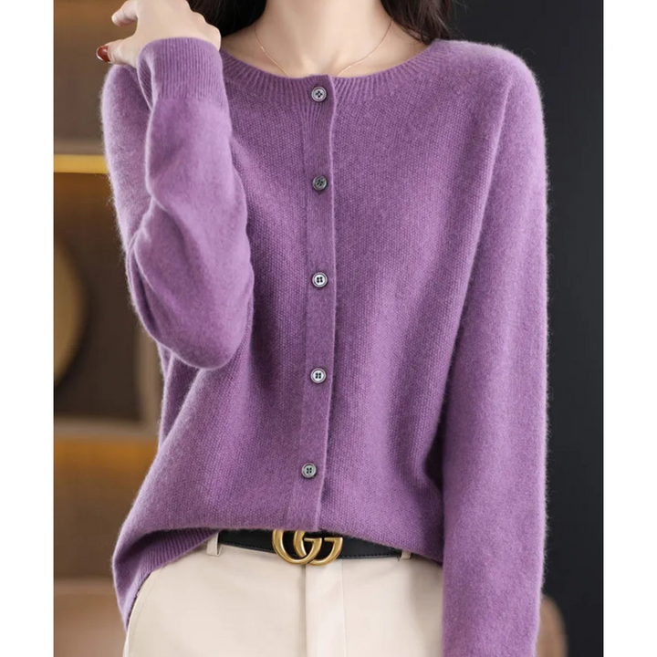 Kaschmir Cardigan Damen Offene Vorderseite Strickpullover