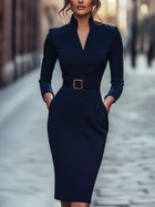 AUDREY - Figurbetontes Midikleid mit Gürtel