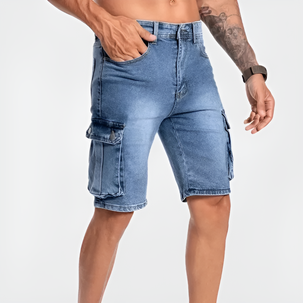 Herren Shorts aus Denim mit Cargo-Muster