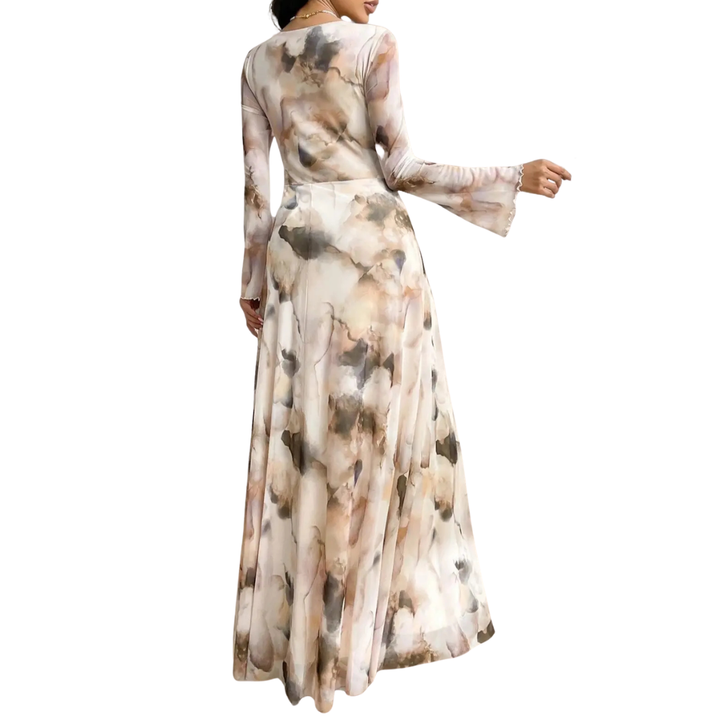 CELESTE – Elegantes Kleid mit Tie Dye Mesh Druck