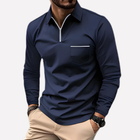 Herren Langarm-Polohemd mit Brusttasche