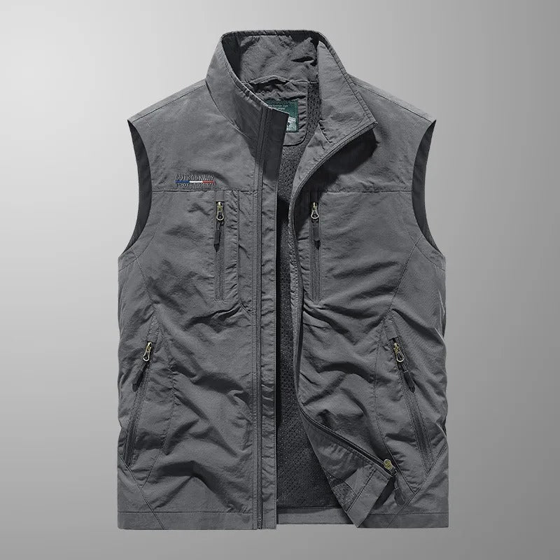 Herren Bodywarmer mit Reißverschluss und Stehkragen Outdoor Weste