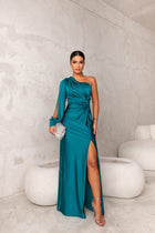 Isolde | Ein-Schulter Maxi Kleid mit Eleganter Spalte