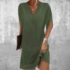 ANELIA - Elegantes Kleid mit halben Ärmeln und V-Ausschnitt