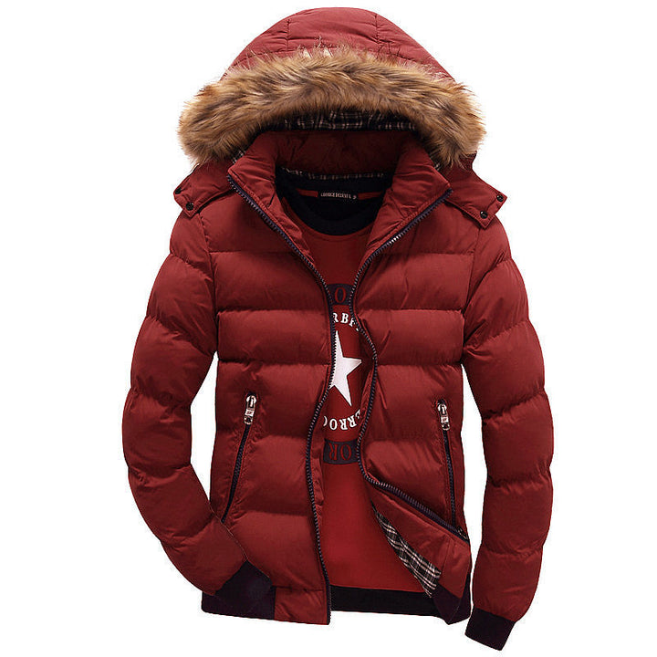 Winterjacke für Herren mit Kapuze, Taschen und langen Ärmeln