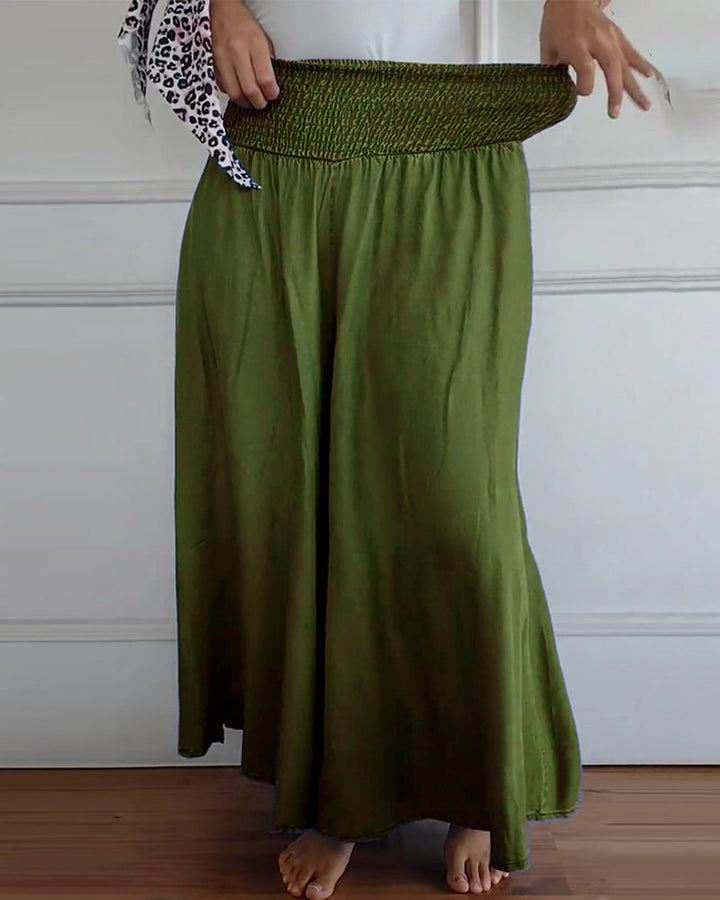 Damen Weite Hose Rock Eleganter Boho-Stil mit Hoher Taille und Weiten Beinen – Perfekt für Alltag und Urlaub