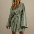 Scarlett - Elegantes und Bequemes Grünes Kimono-Kleid für Frauen