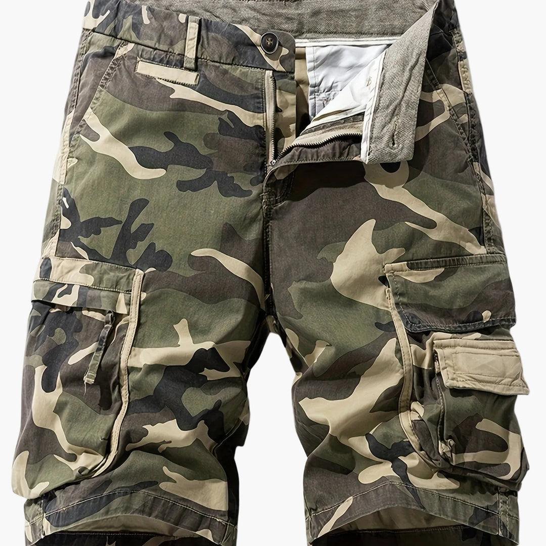 Herren-Bermudashorts mit Camouflage-Design und Taschen