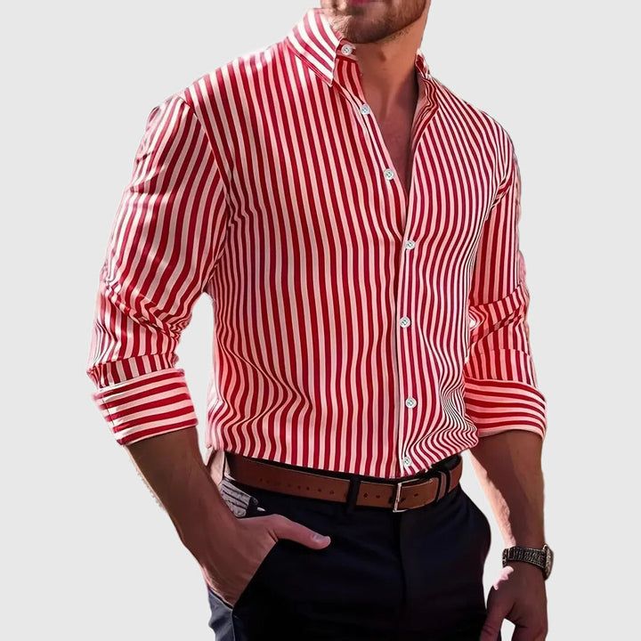 Mariusz | Herren gestreiftes Langarmhemd