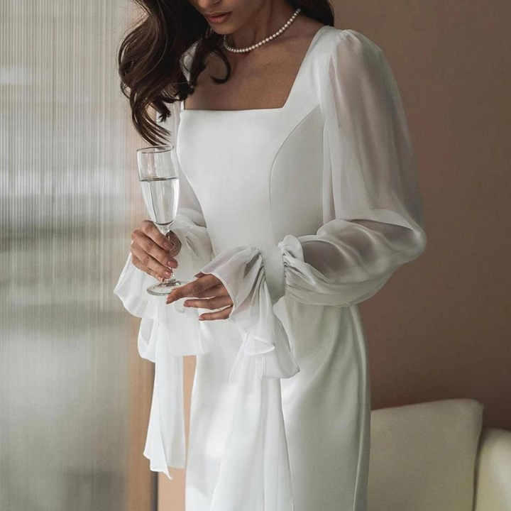 Mona - Damen Maxikleid für den Abend mit langen Ärmeln